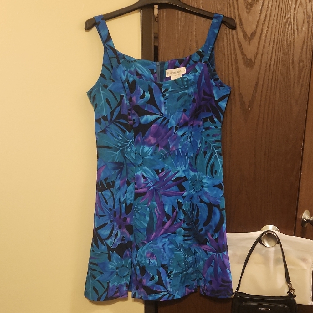 Tropical Blue and Purple Dress